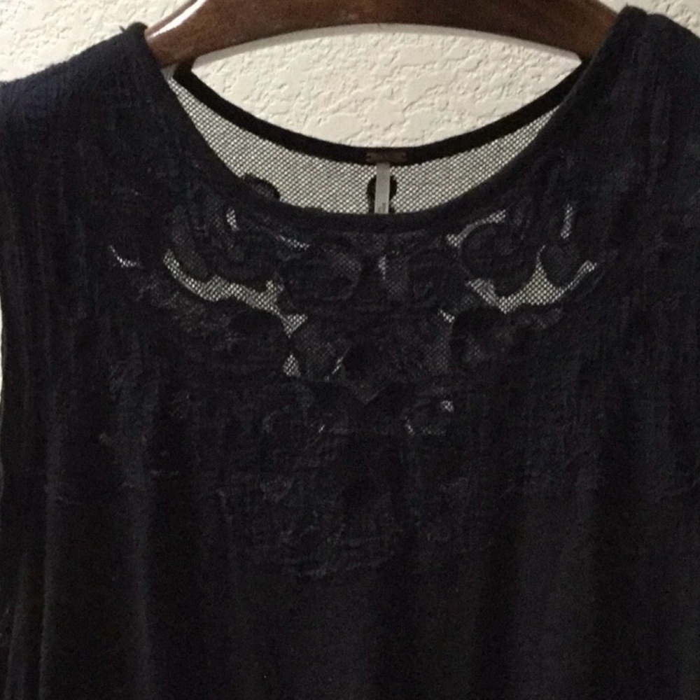 Free People Black Sleeveless Lace Yoke Camisole - Picture 4 of 6